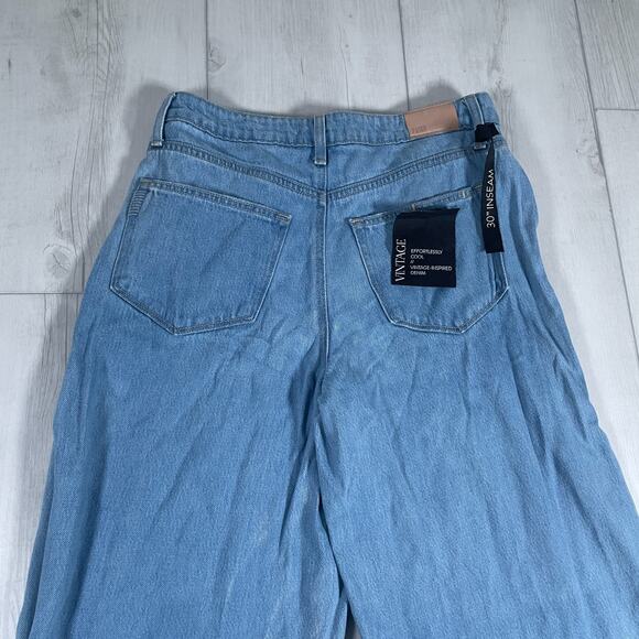 Paige Jeans Womens 29 Harper Wide Leg Light Blue Distressed Hem Relaxed Pants - Picture 5 of 16